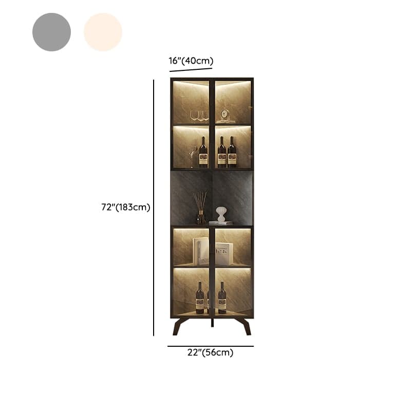 Modern Corner Glass Door Accent Cabinet with Black Metal Base thumbnail 13
