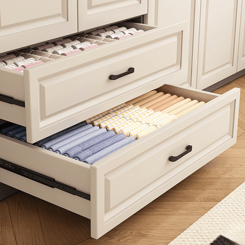 Chalk Minimalist Manufactured Wood Cabinet Armoire with 2-Drawer, Soft Close Door, Interior Shelves, and Clothing Rod thumbnail 4