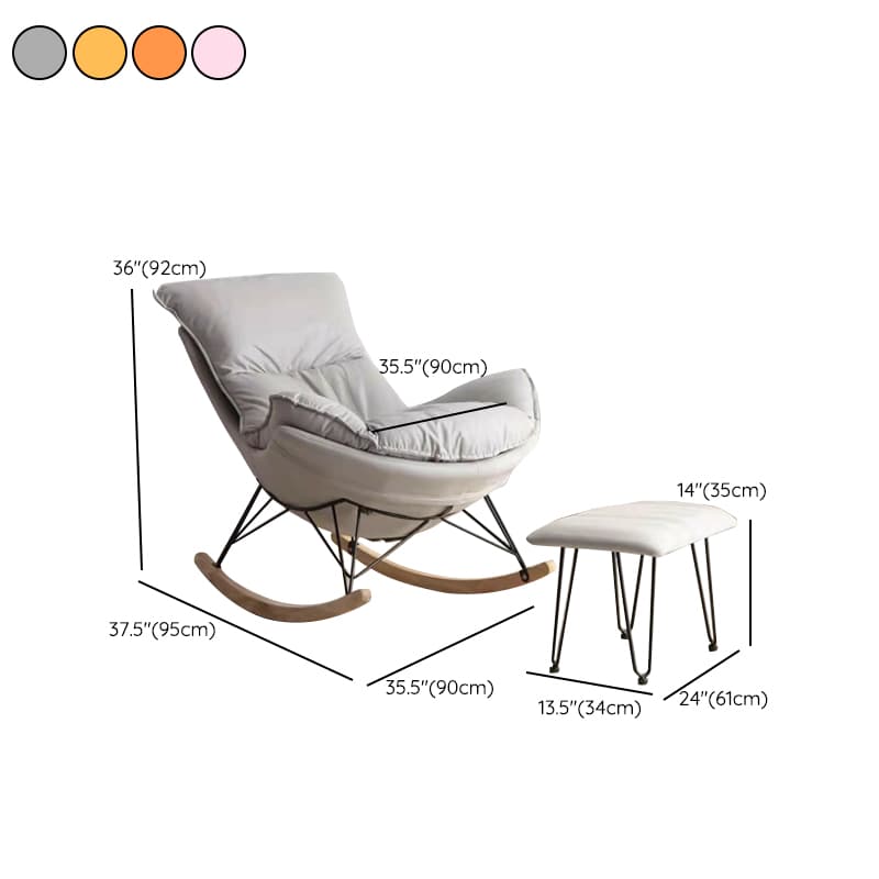 Stylish and Comfy Modern Rocking Chair with Natural Wood Legs and Slipcover thumbnail 21