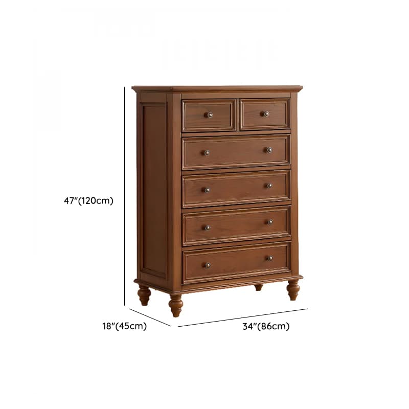 Cocoa Trendy Ash Wood Console Dresser/Semainier with 9/7/6 Drawers, Integrated Cable Management, Horizontal/Vertical thumbnail 16