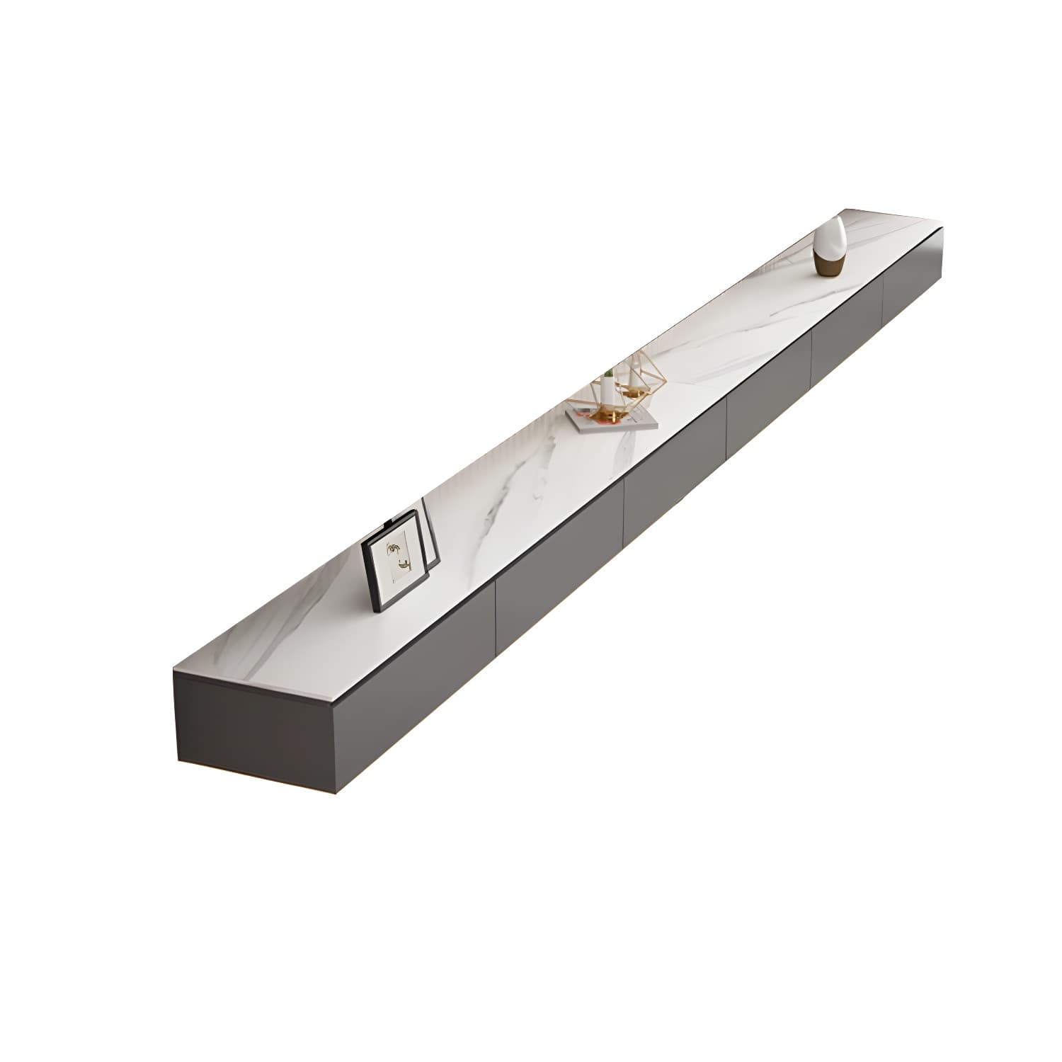 Stone TV Stand Console in Solid Wood with Storage Drawers Contemporary thumbnail 7