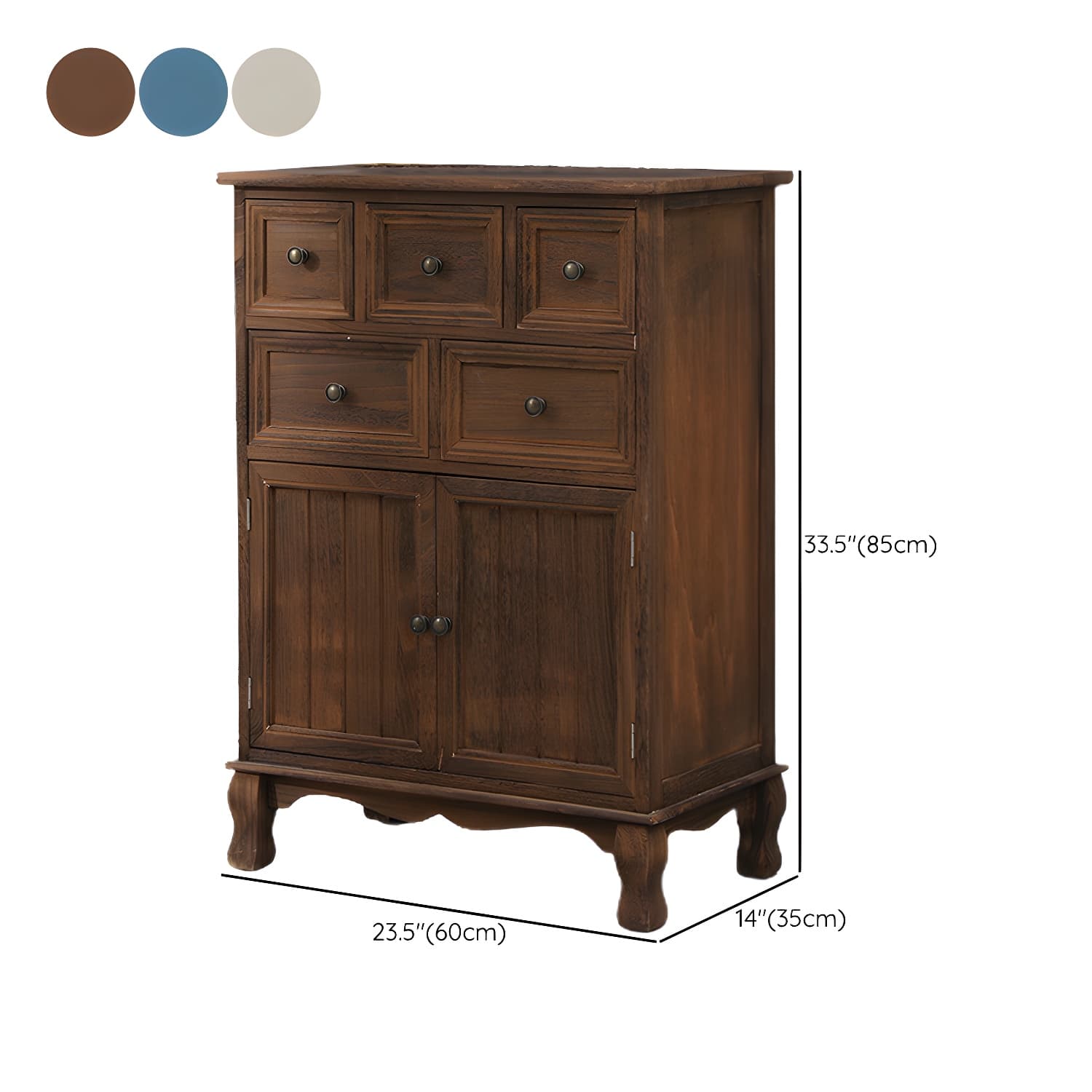 13.65/13.45 Inch Width Storage Chest American Traditional Storage Chest Dresser - image 25
