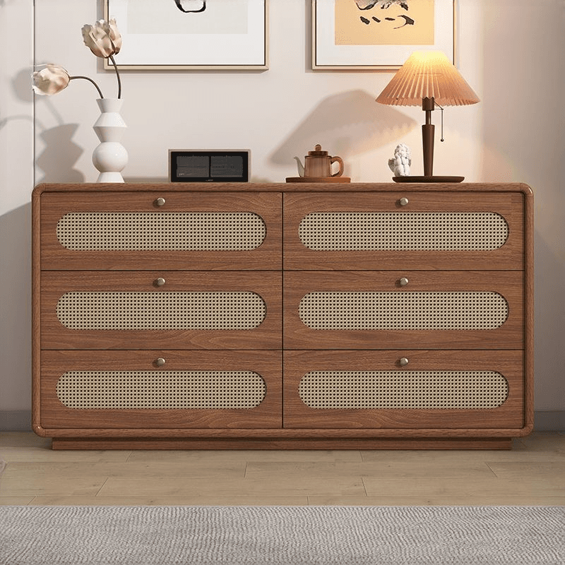 Antique Square Auburn Wood Semainier/Double Dresser Vertical/Horizontal with 6 Drawers/5 Drawers/3 Drawers