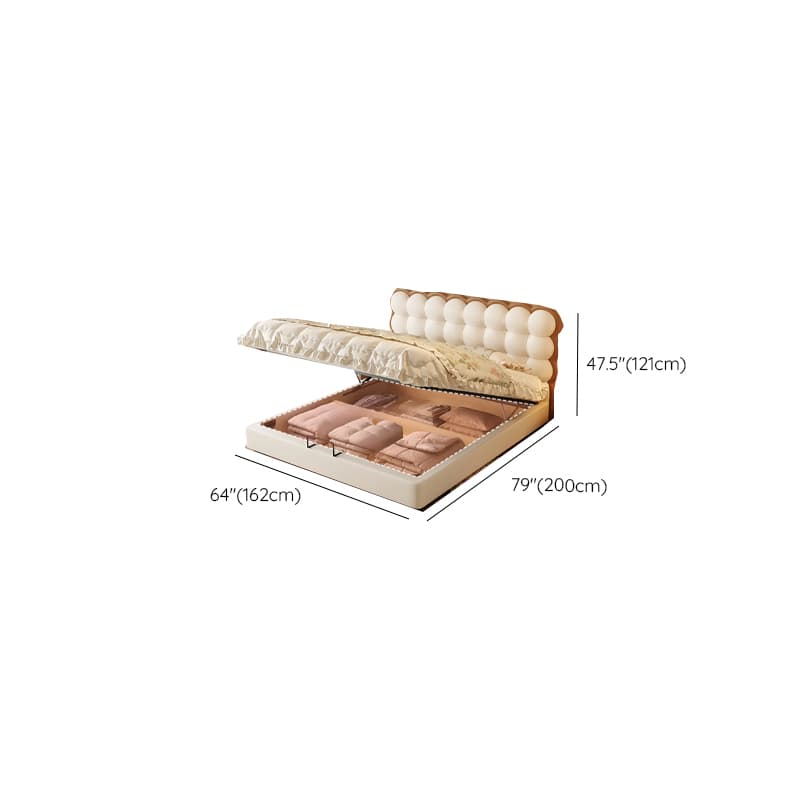 Storage Included Panel Bed with 3 Storage Boxes, Steel Frame, Stitch-tufted Design, and Sponge Upholstery thumbnail 7