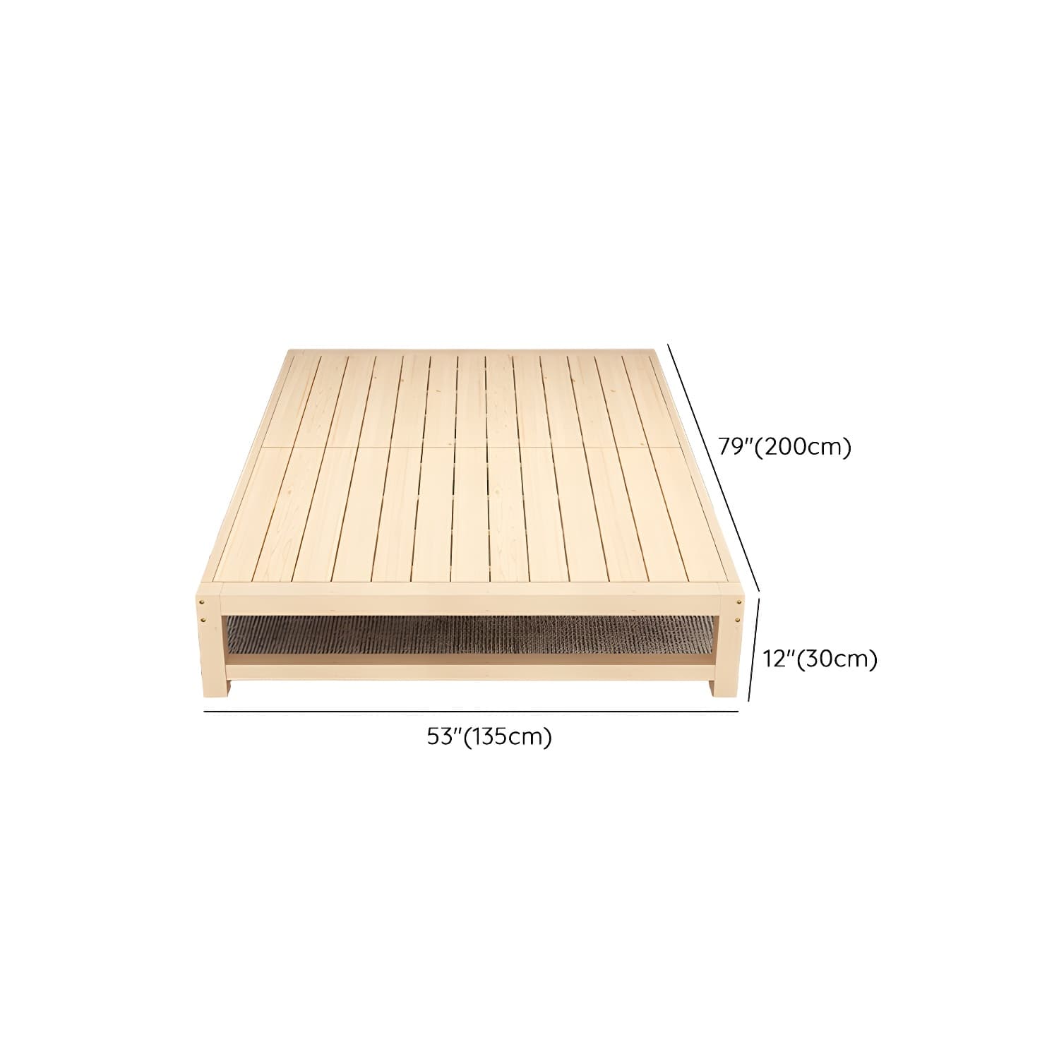Solid Wood Modern Platform Bed Natural without Headboard and Storage Space thumbnail 26