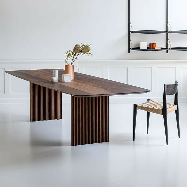 Modern Rectangle Wood Standard Table Height Dining Table , 8 Person/For 6/4 Person Fixed Table thumbnail 4