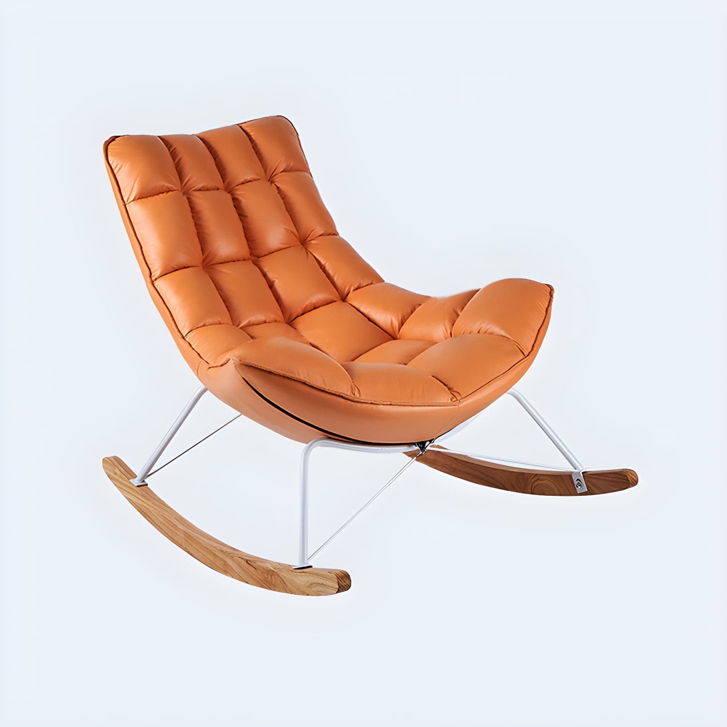 Modern Leather Rocking Chair Removable Cushions Rocker Chair for Drawing Room thumbnail 4