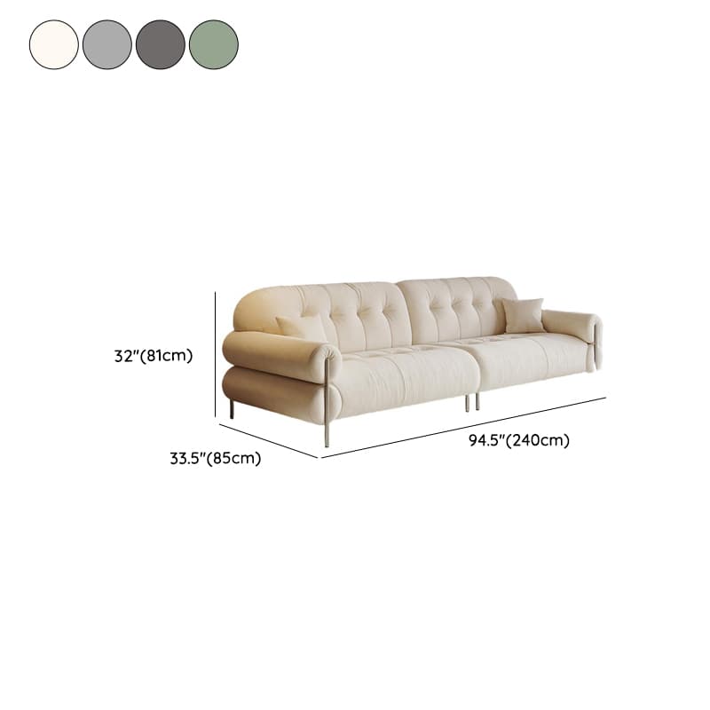 Tear Resistant Standard Sofa with Pu/Flannel Upholstery in Grey/Auburn/Ivory thumbnail 17