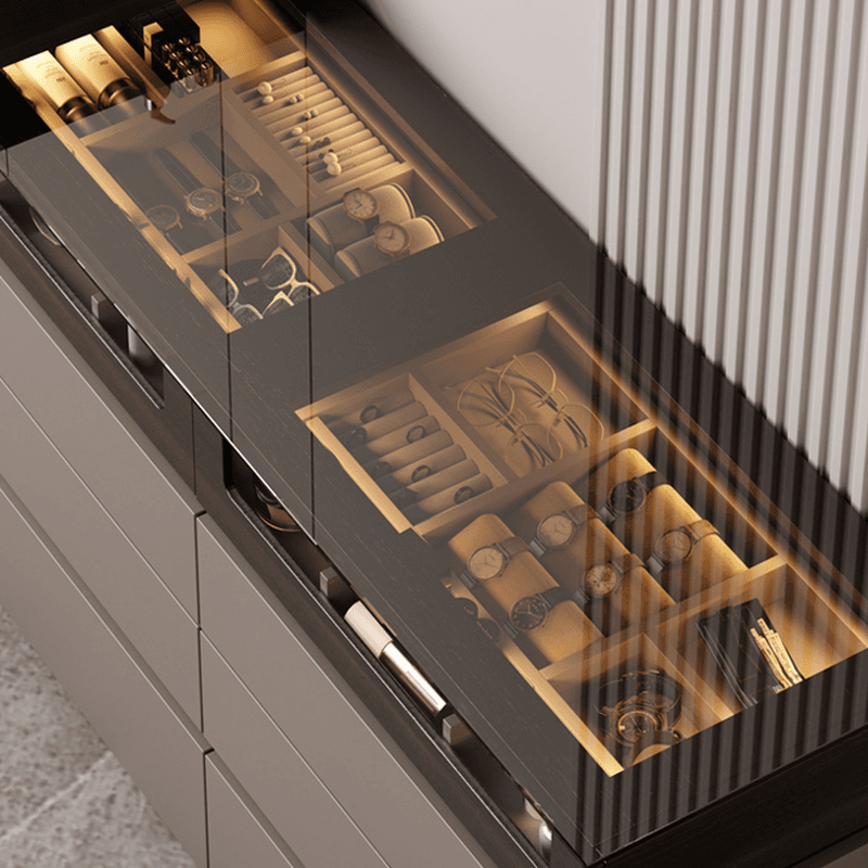 Space-saving Vanity Set with 7/11 Drawers, Lighting, Dividers, 2-in-1 Design, and Adjustable Touch Brightness thumbnail 8