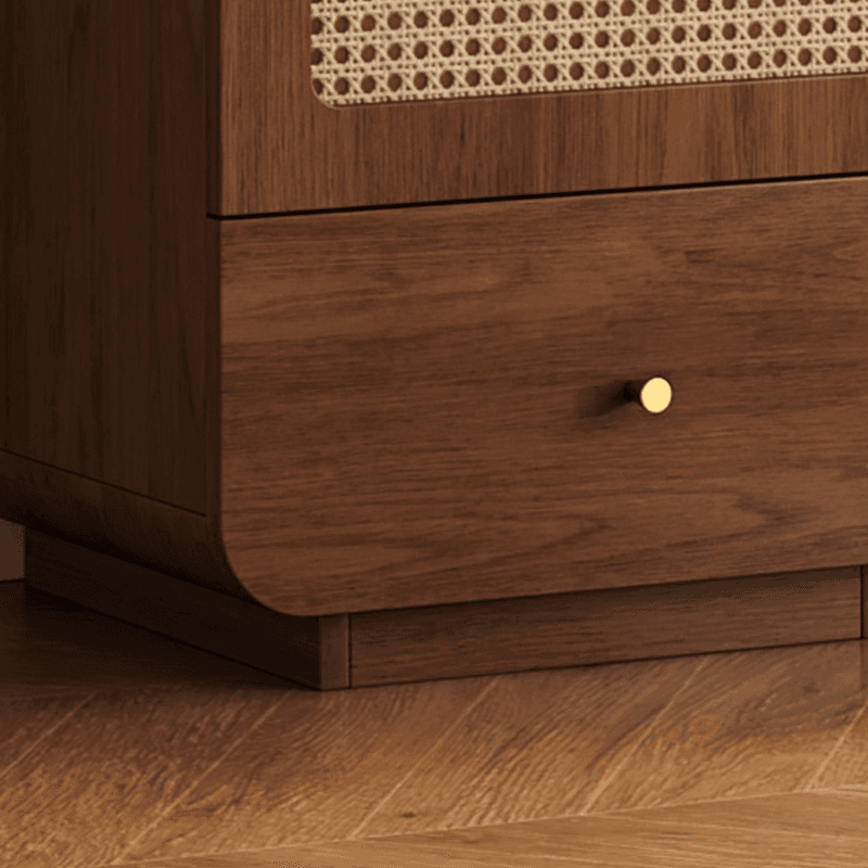 Simple Rectangular Accent Cabinet with Storage, Engineered Wood Countertop, Pull Knobs, Auburn Top, and Soft Close Drawer thumbnail 10