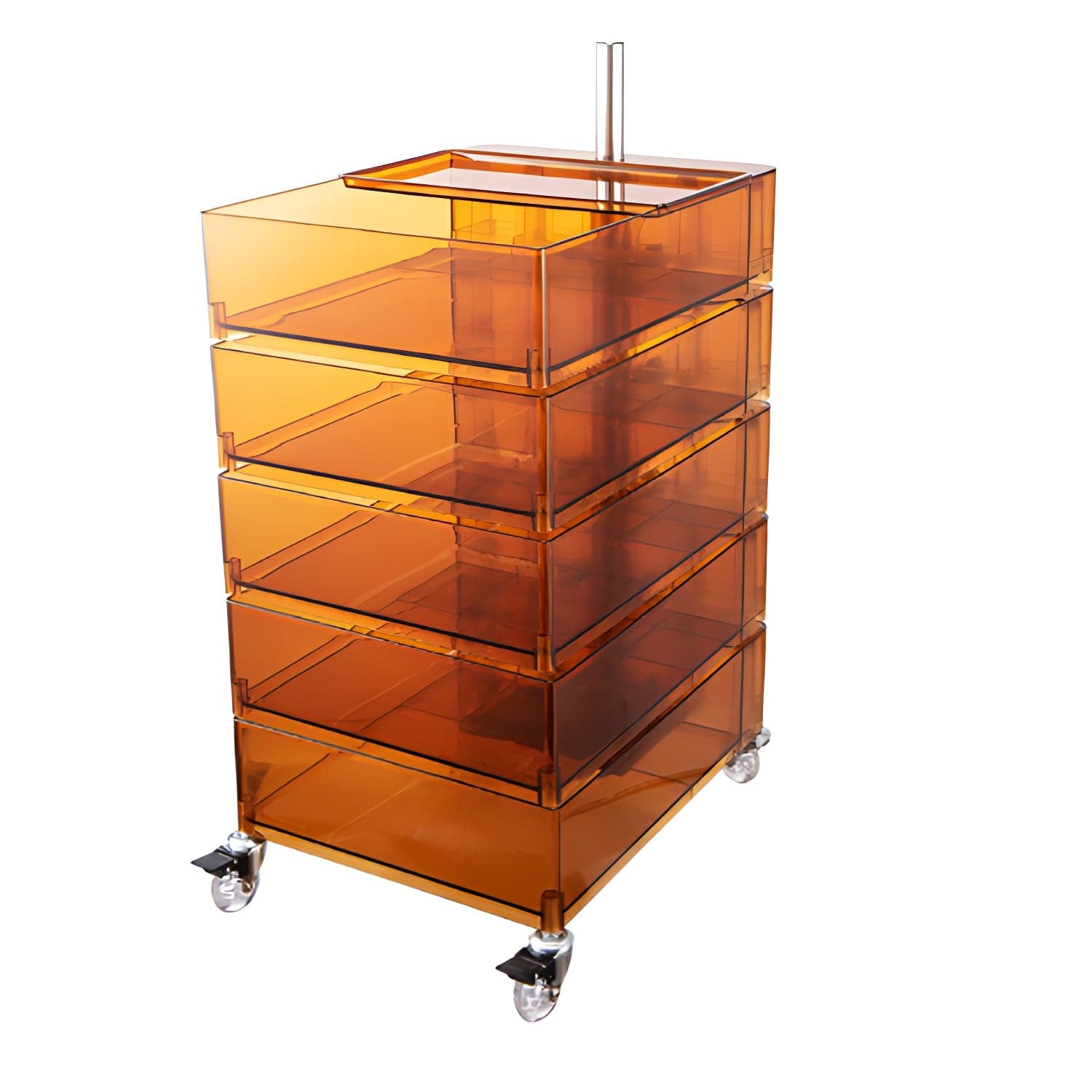 Plastic Five-Drawer Nightstand 28" H Night Table with Casters thumbnail 2