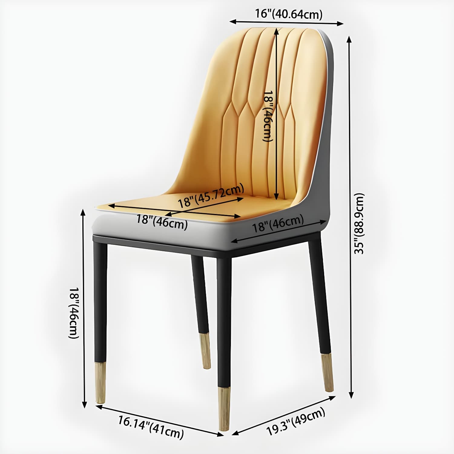 Metal Base Indoor Chair 18'' Wide Parsons Leather Chair for Restaurant thumbnail 18