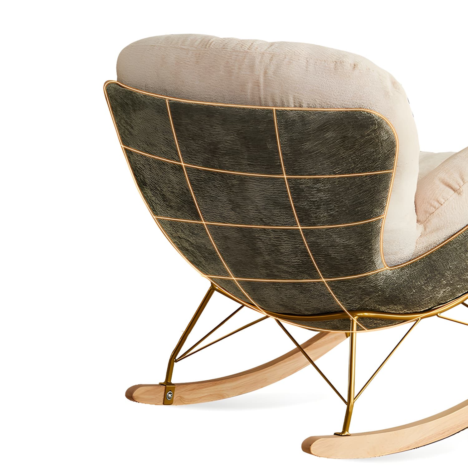 Scandinavia Rocking Accent Chair with Removable Cushions in Solid Wood thumbnail 15