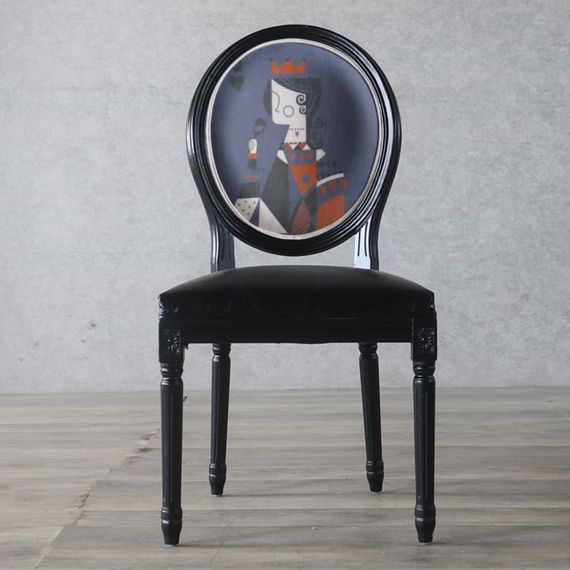 Victorian Style Side Chair with King Louis Back and Bordered Frame, Balanced Stability thumbnail 4