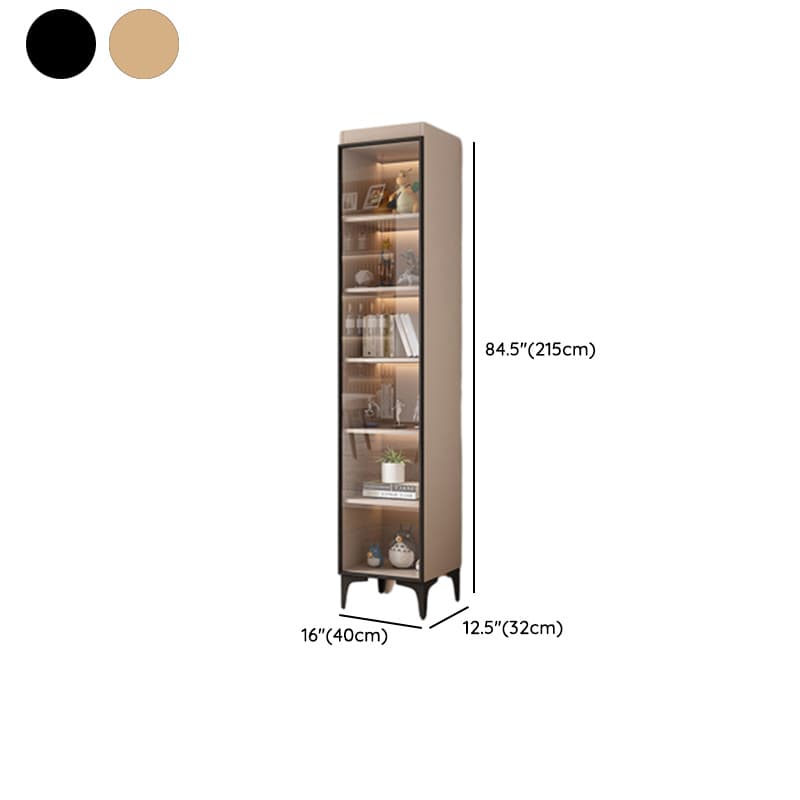 Simple Rectangular Standalone Accent Cabinet with Closet, Laminate Countertop, Glazed Door, and Sand Top thumbnail 14