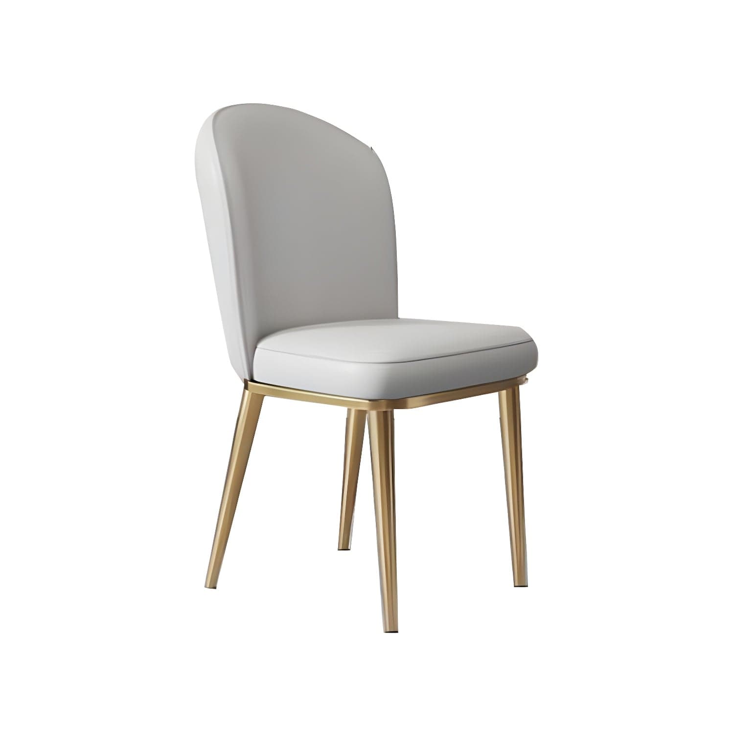 Glam Style Side Chair Leather Gold Frame Dining Chair for Home thumbnail 10