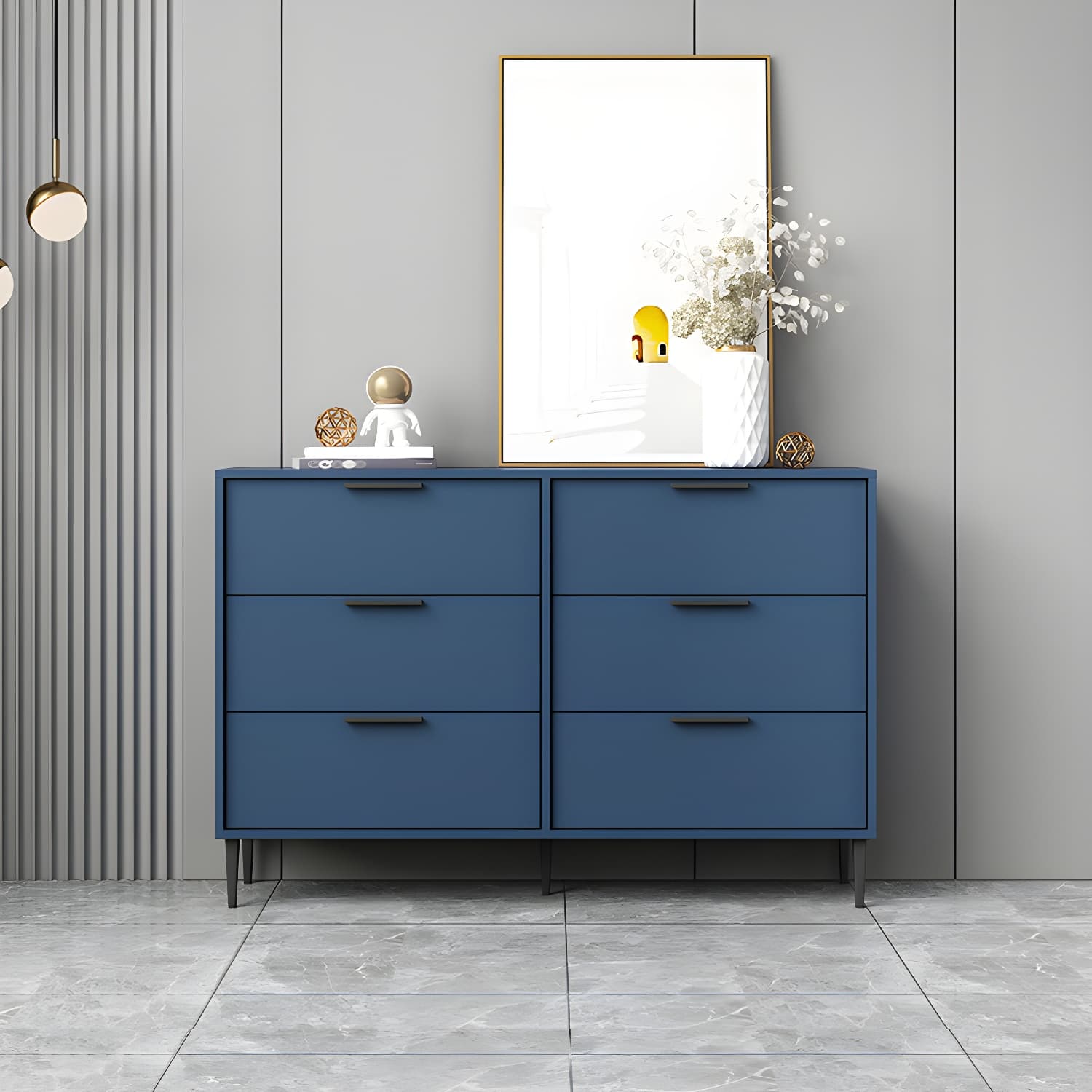 Modern Horizontal Storage Chest Dresser Wooden Storage Chest with Drawers thumbnail 7