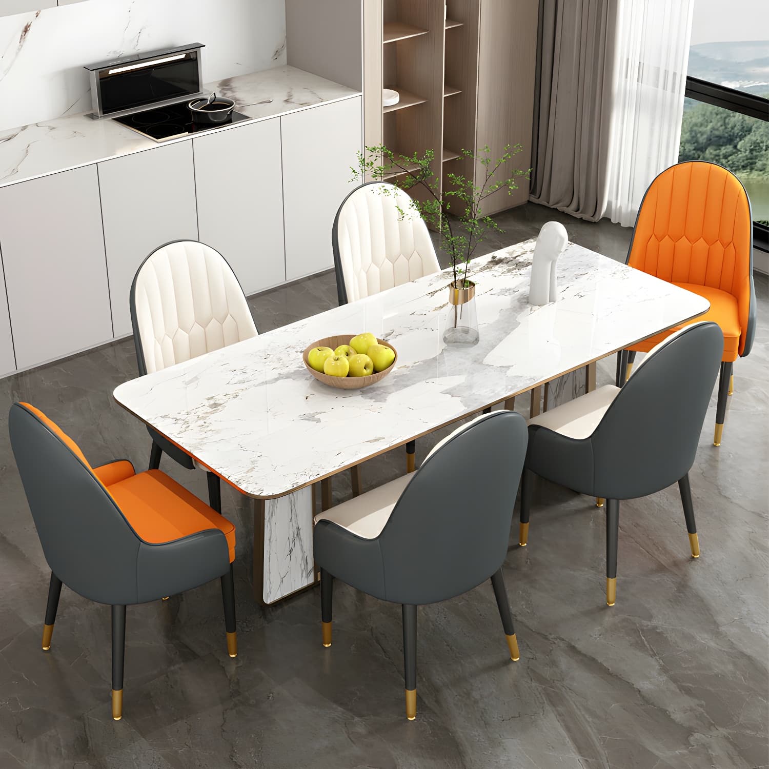 Dining Room Armless Dining Chair Parsons Faux Leather Dining Chair thumbnail 13