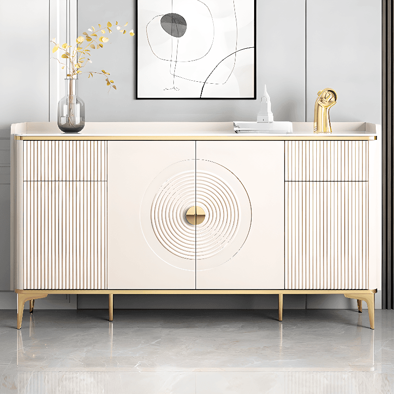 Glam Free Standing Utility Storage Cabinet for Parlor with Sintered Stone Countertop thumbnail 2