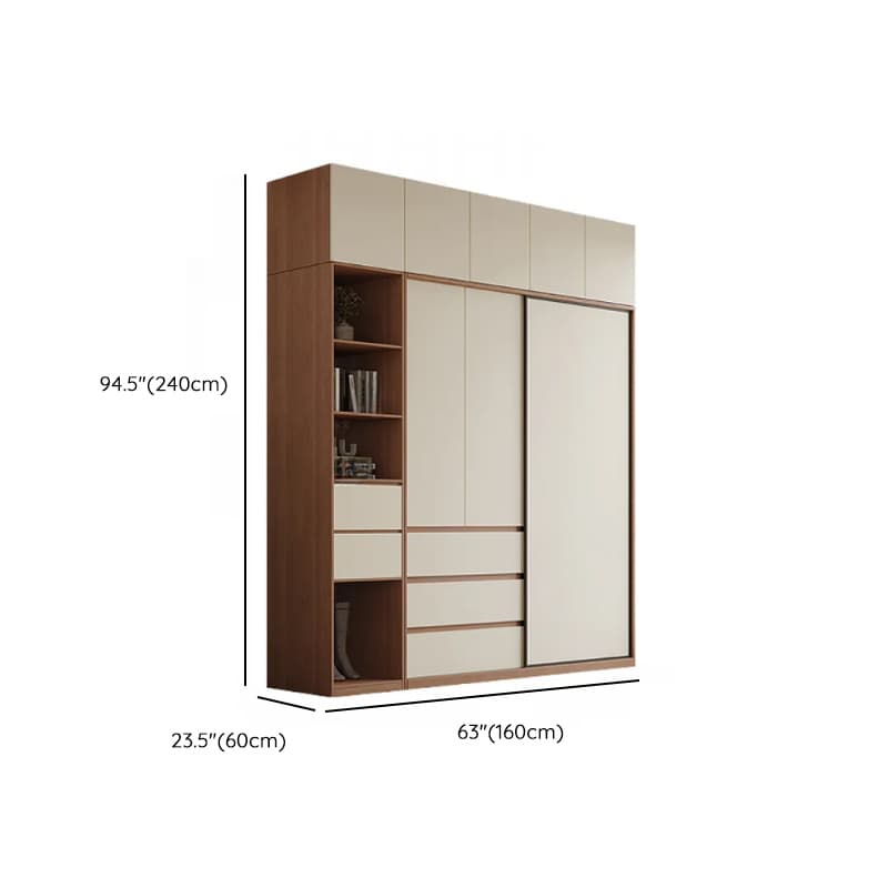 Multi-Color Simple Lumber Wardrobe Closet with Soft Close Drawer, Soft Close Door, Interior Shelves, and Clothing Rod thumbnail 24