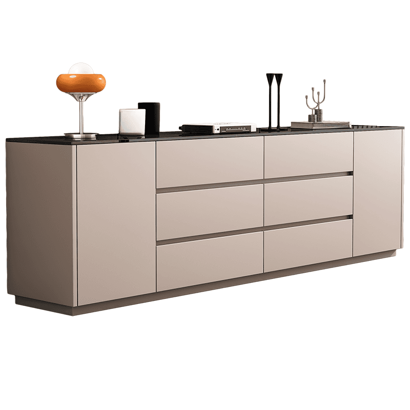 2-Door & 6 Drawers Rectangular TV Stand with Changeable Shelf for Sitting Room, 3 Tiers thumbnail 5