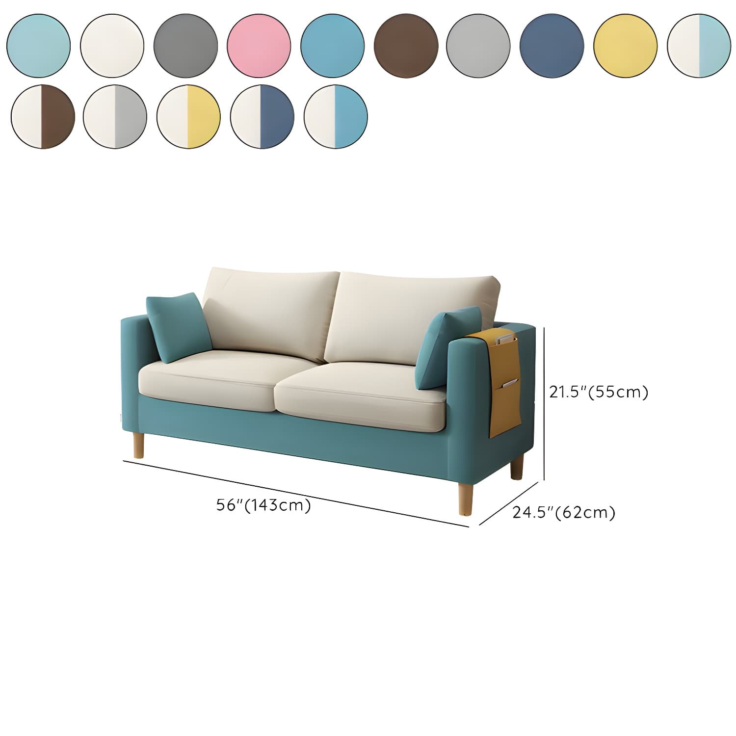 Contemporary Square Arm Loveseat with Machine Washable Cover and Pillows thumbnail 25