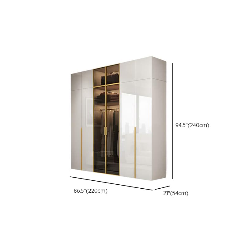Chalk Minimalist Laminate Cabinet Armoire with Soft Close Drawer, Soft Close Door, Interior Shelves, and Clothing Rod thumbnail 14