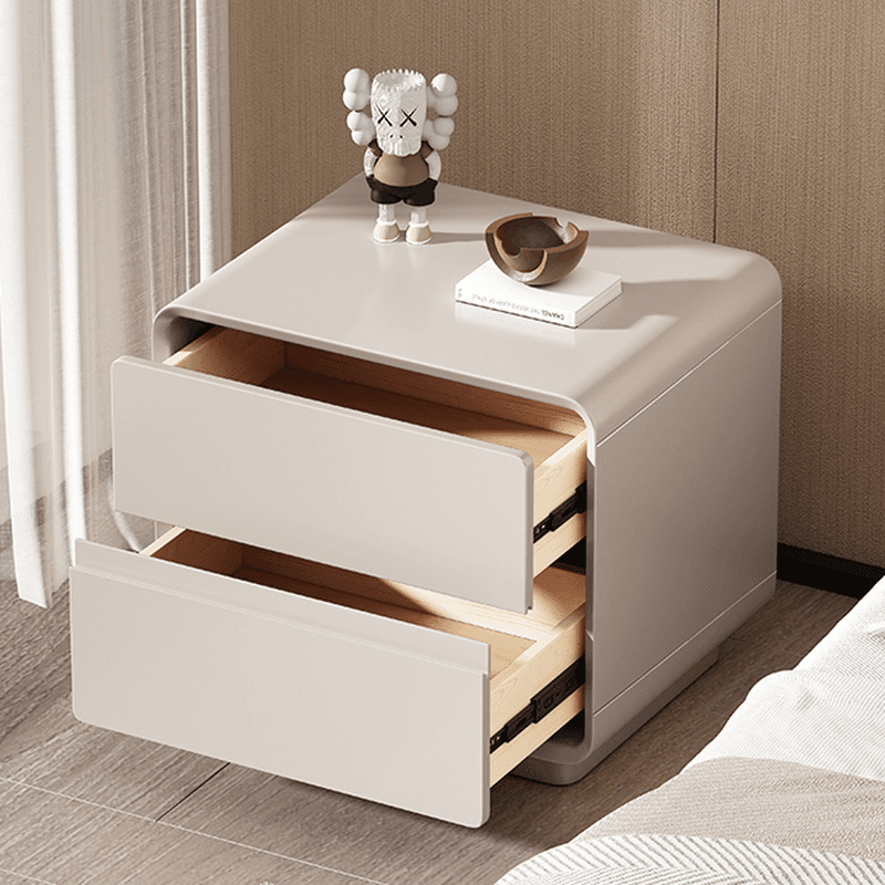 Modish Drawer Storage Bedside Table with 2 Drawers and Laminate Countertop thumbnail 7