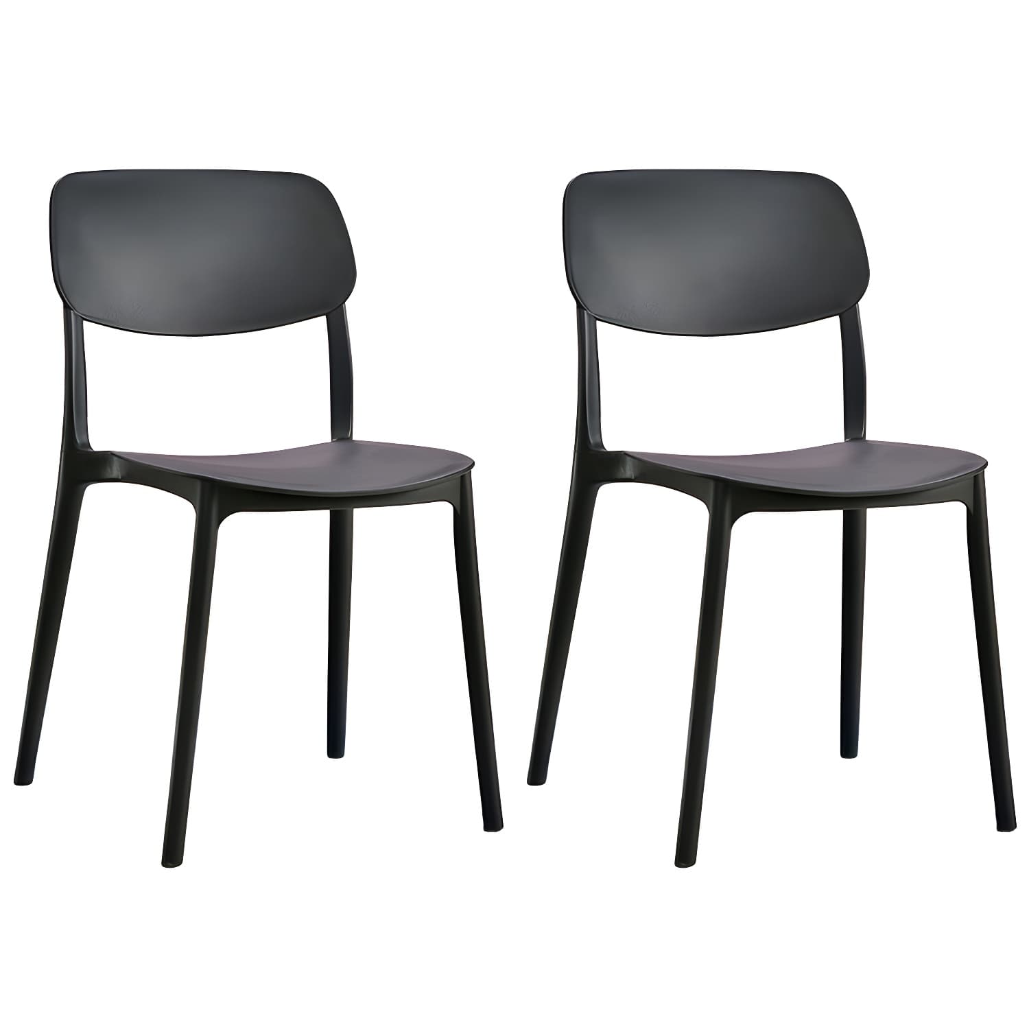 Scandinavian Stackable Armless Dining Chairs Plastic Open Back Dining Side Chair thumbnail 1