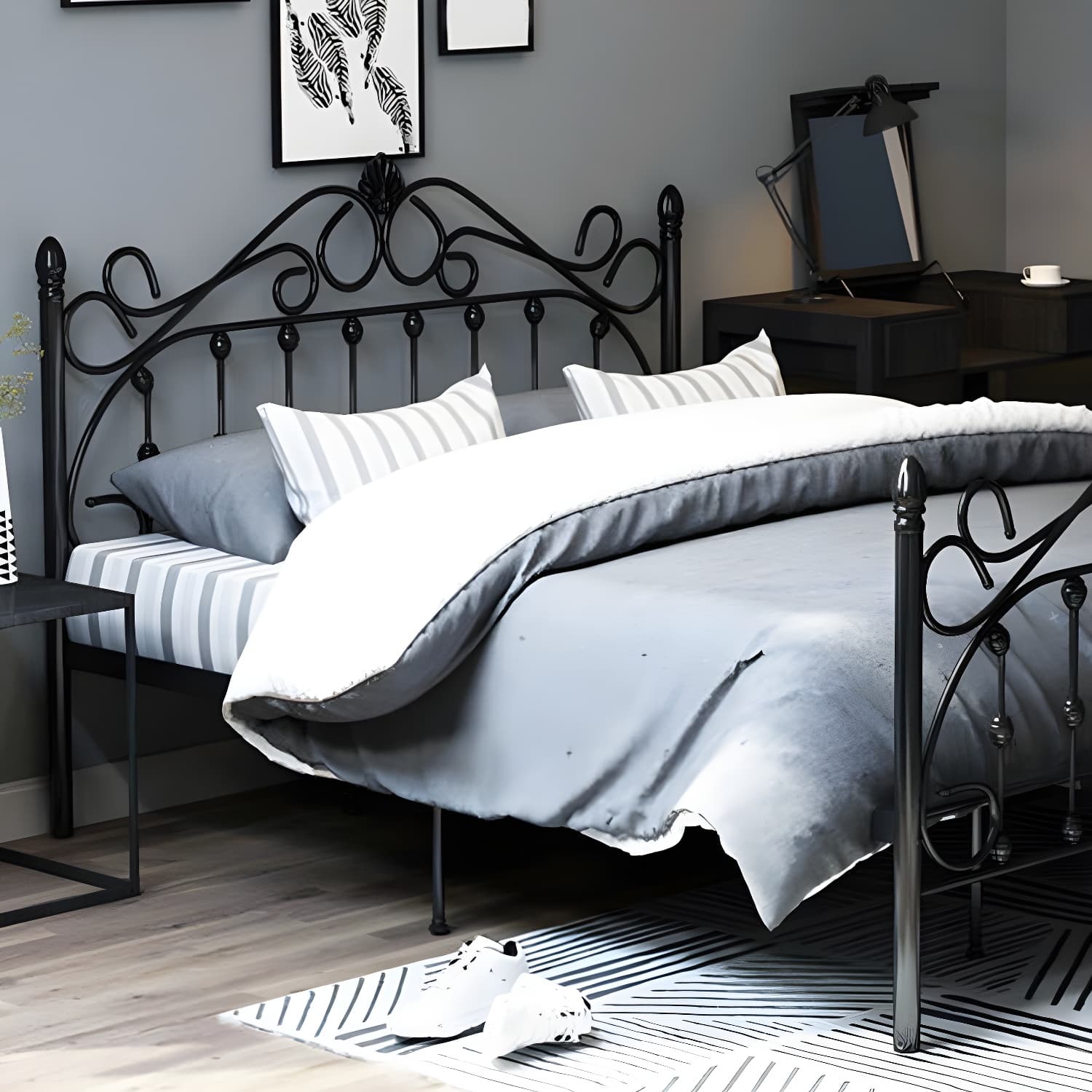 Industrial Style Standard Bed Iron Multiple Colors Excluding Storage Space thumbnail 8