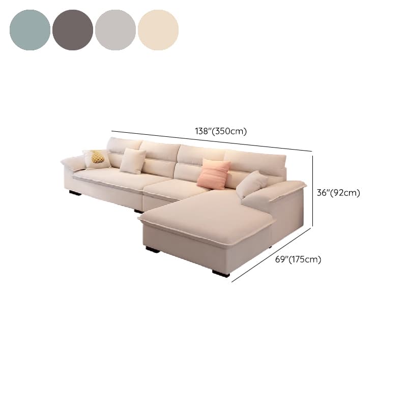Modern Cotton and Linen L-Shape Sofa Recliner with Concealed Support thumbnail 15