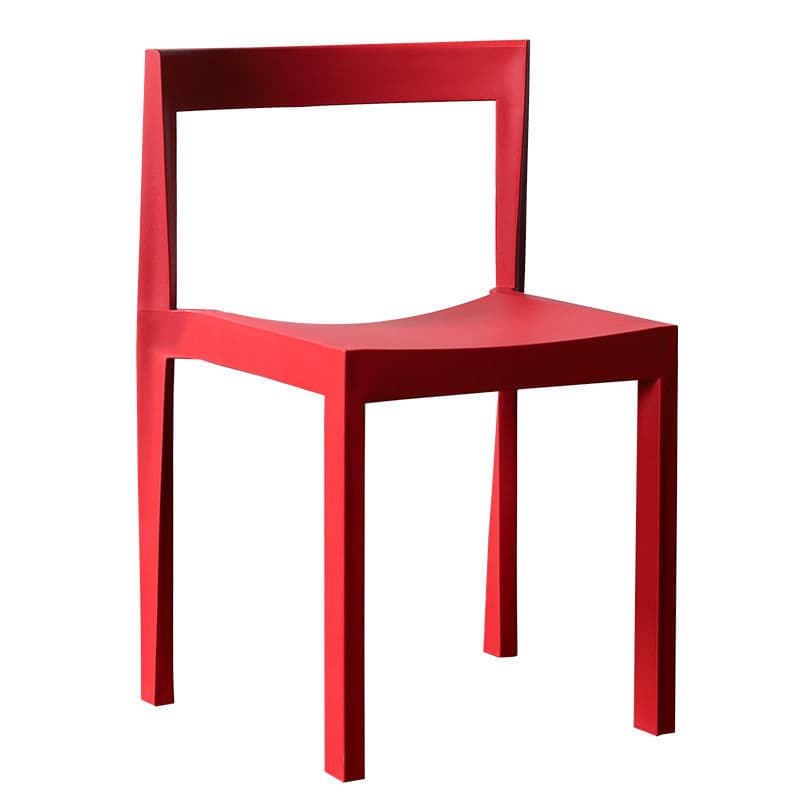 Simplistic Side Chair with Cerulean/Olive Green/Crimson Polymer Legs and Stackable Uncovered Back thumbnail 11