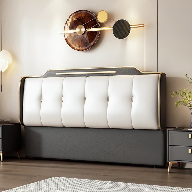 Art Deco Style Panel Headboard with No Distressing, Decorative-stitched Tufting, Rectangle Shape for Twin/Queen/Full Bed, Sponge Upholstery Fill, Standard Height thumbnail 5