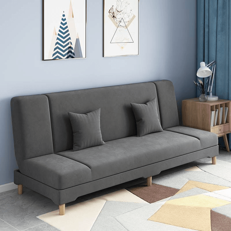 Contemporary Modern Grey/Azure/Emerald Green Sleeper, Solid Color, 3-Seater with 2 Pillows thumbnail 3