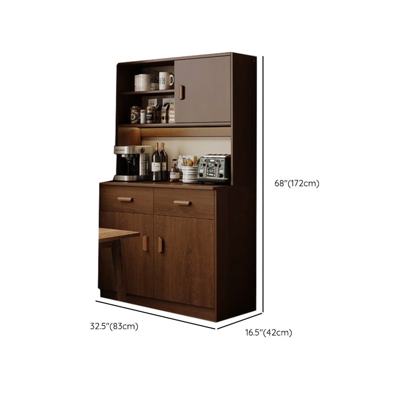 Modish Sideboard/Microwave Shelf Cabinet with Multiple Drawers, Narrow Size, 1 to 3 Shelves, Larder Storage, Timber Countertop, and Various Doors thumbnail 22
