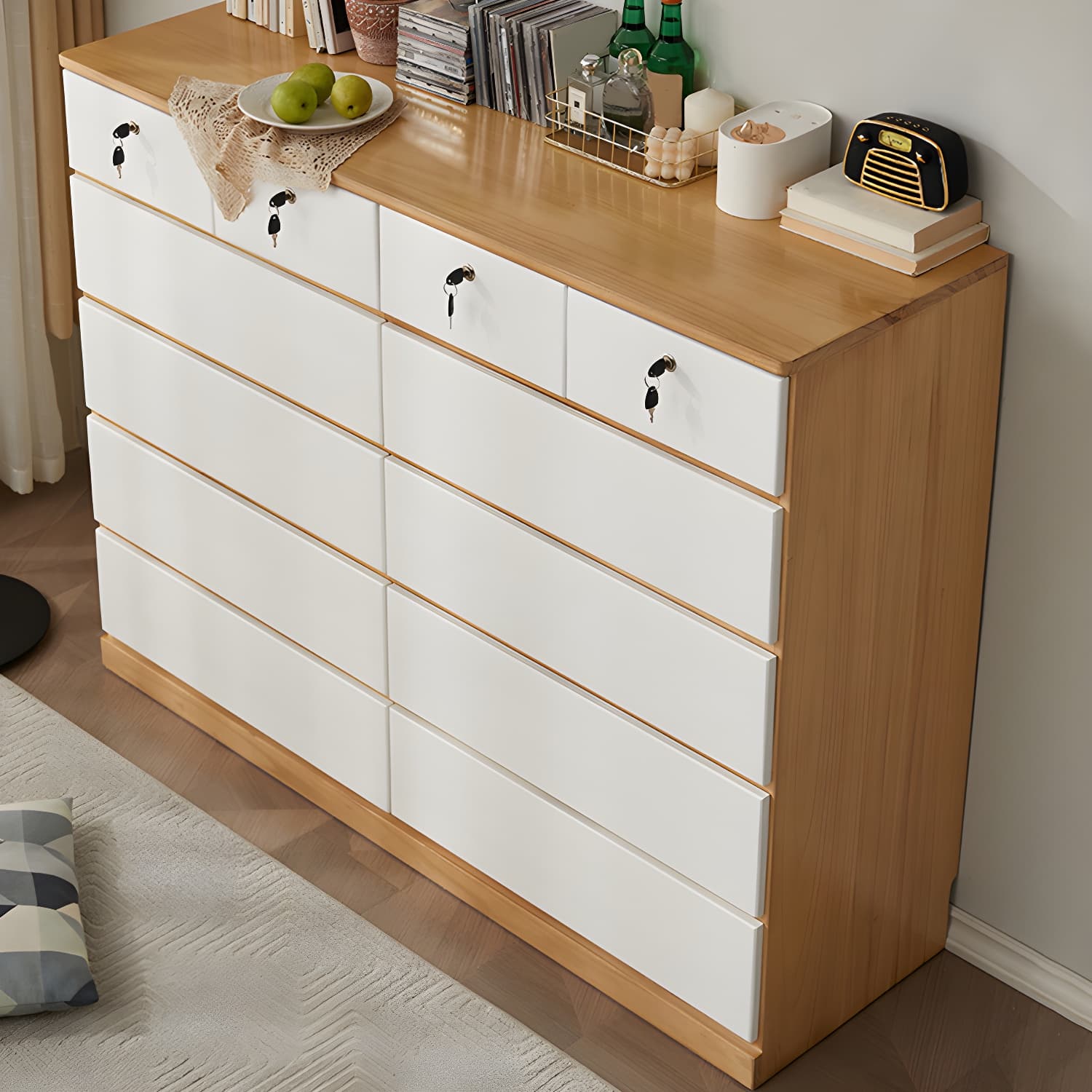 Elegant Medium Wood Scandinavian Dresser with Self-Close Drawers thumbnail 9