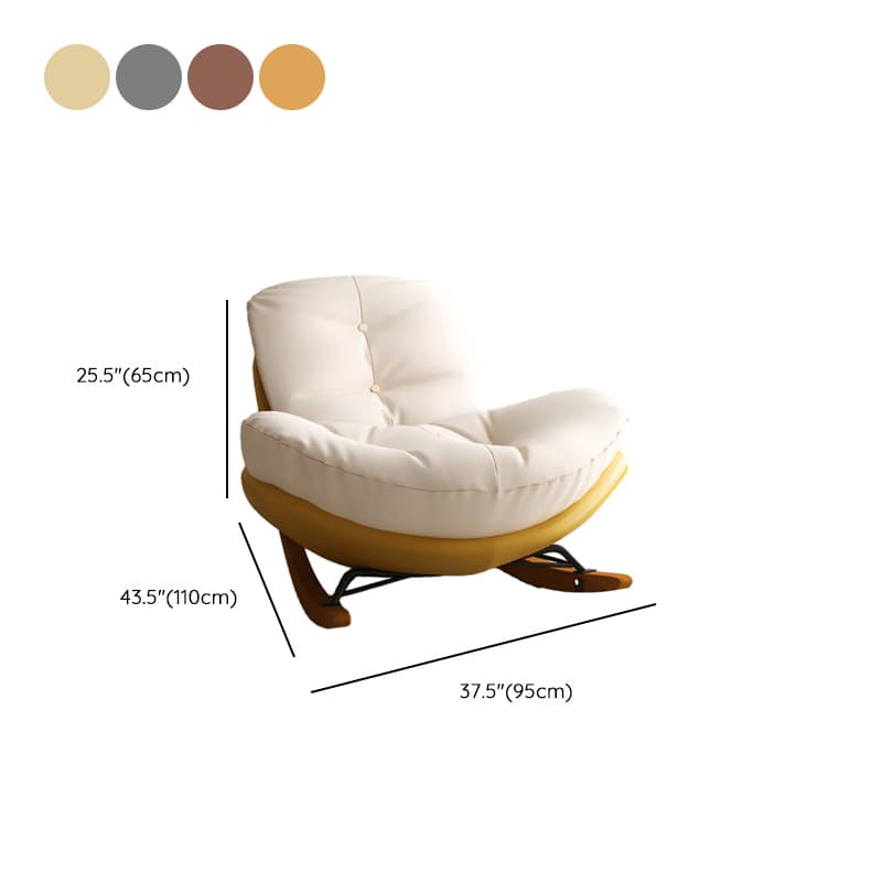 Stationary Upholstered Rocking Chair with Cushioned Rear in a Scandinavian Style, Footstool Included/Not Included thumbnail 27