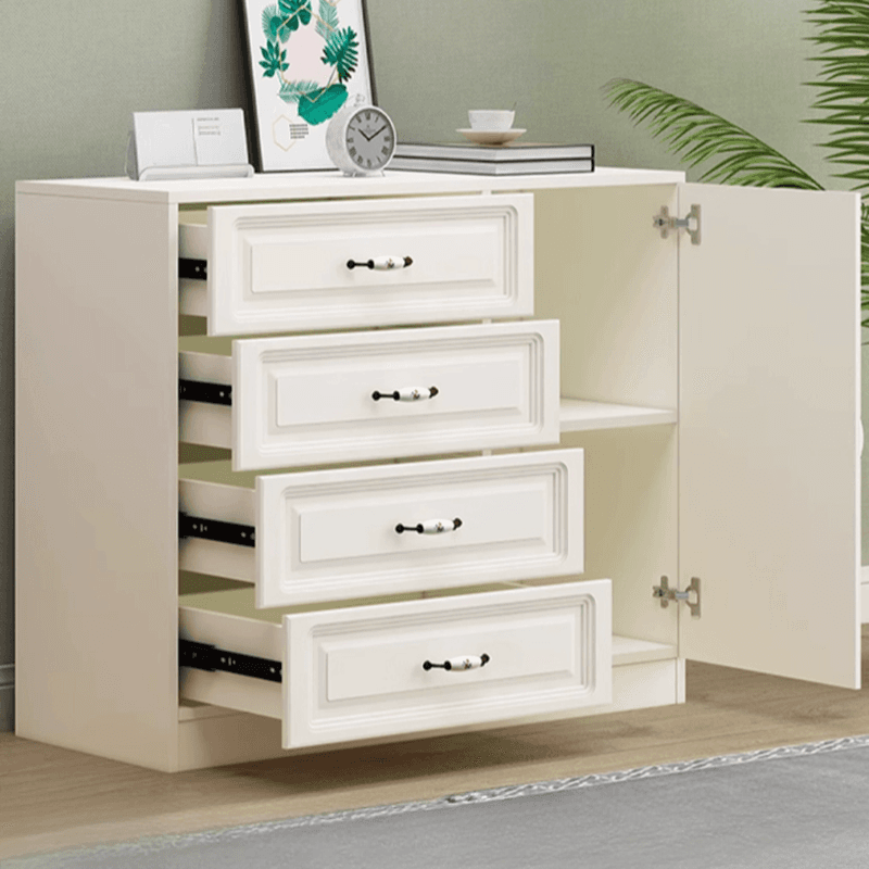 Sleeping Room Use Trendy White Wood Wardrobe Chest with Shelves thumbnail 5