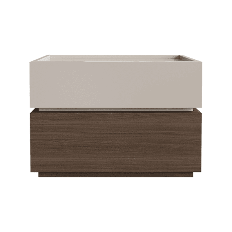 Organic Modern Nightstand With Drawer Organization Featuring 2 Drawers and Real Wood Countertop thumbnail 2