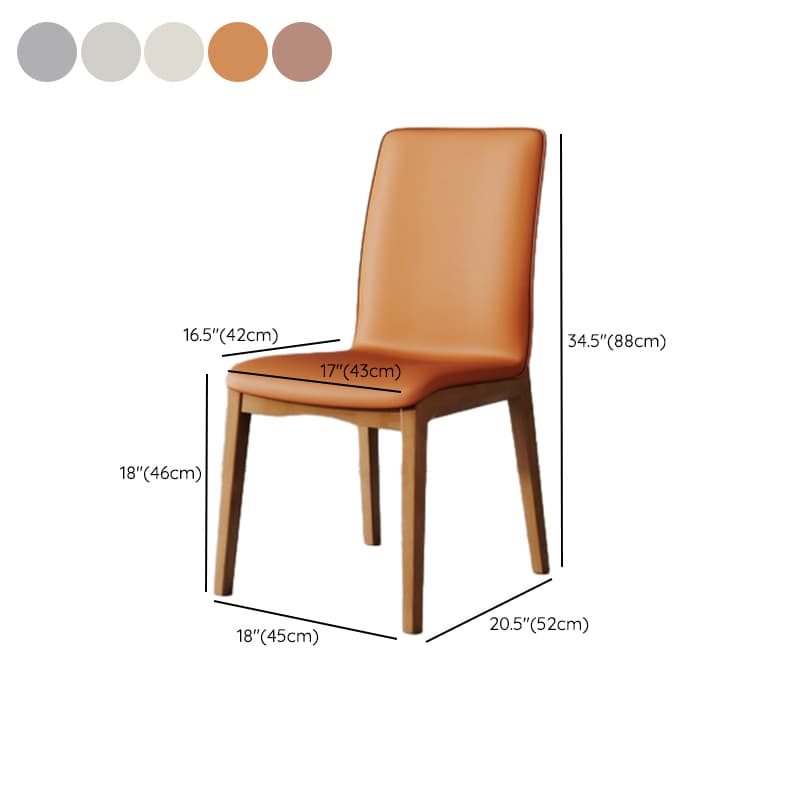 Modern Simple Style Armless Chair with Parsons Chair Back, Upholstered in Timber Legs thumbnail 11