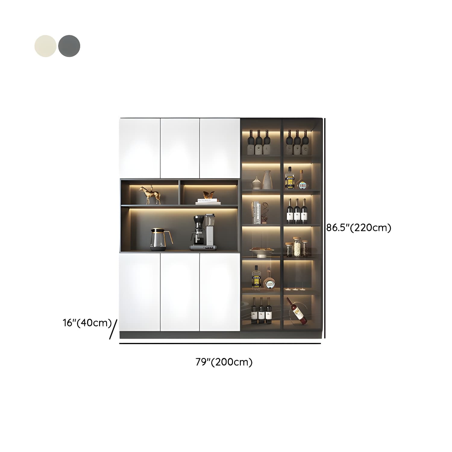 Modern Living Room Manufactured Wood Sideboard with Lighting thumbnail 20