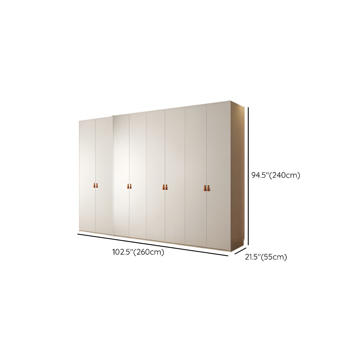 Modern White Wardrobe Cabinet Engineered Wood Wardrobe with Garment Rod thumbnail 28