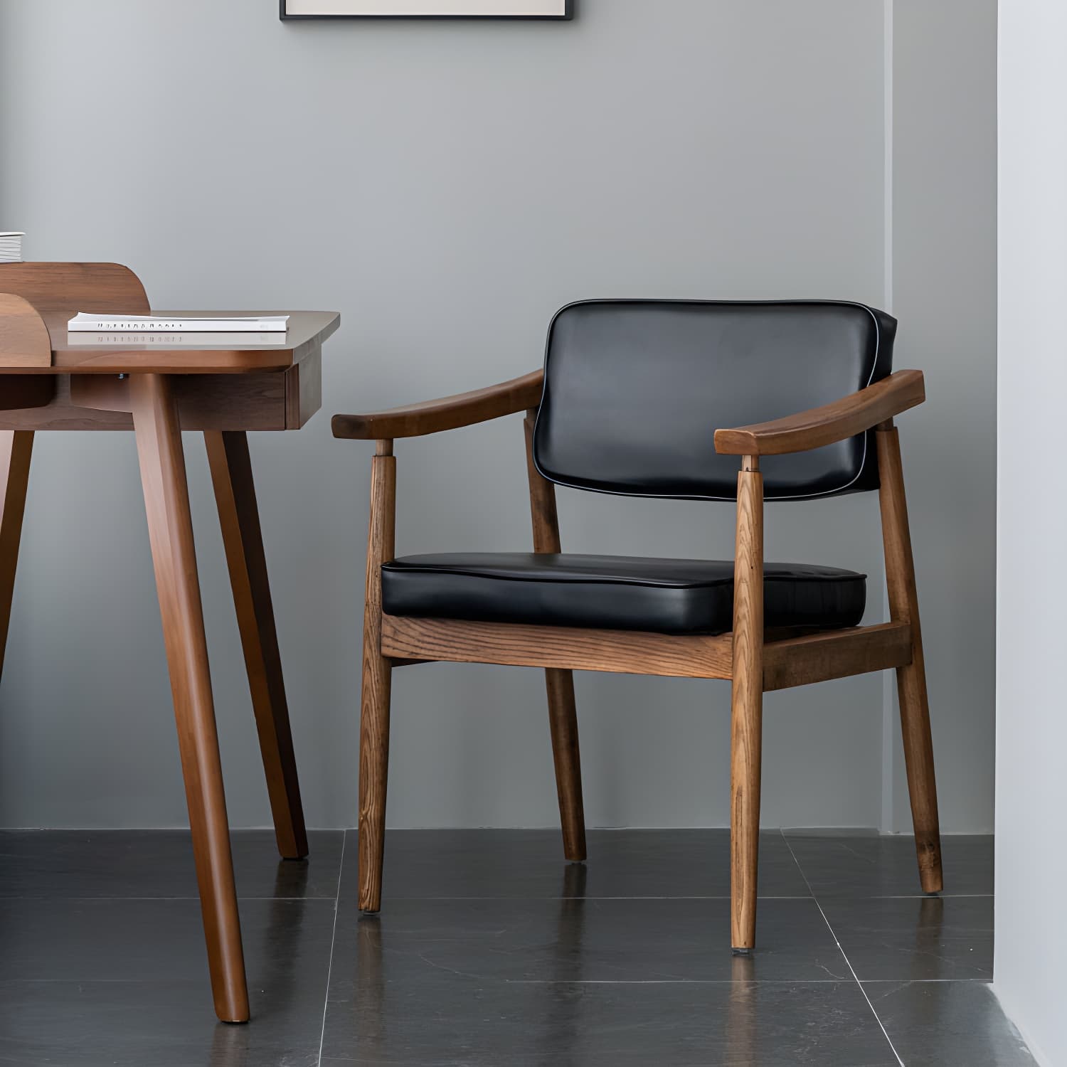 Traditional Style Dining Chairs Kitchen Arm Side Chairs with Wooden Legs thumbnail 15