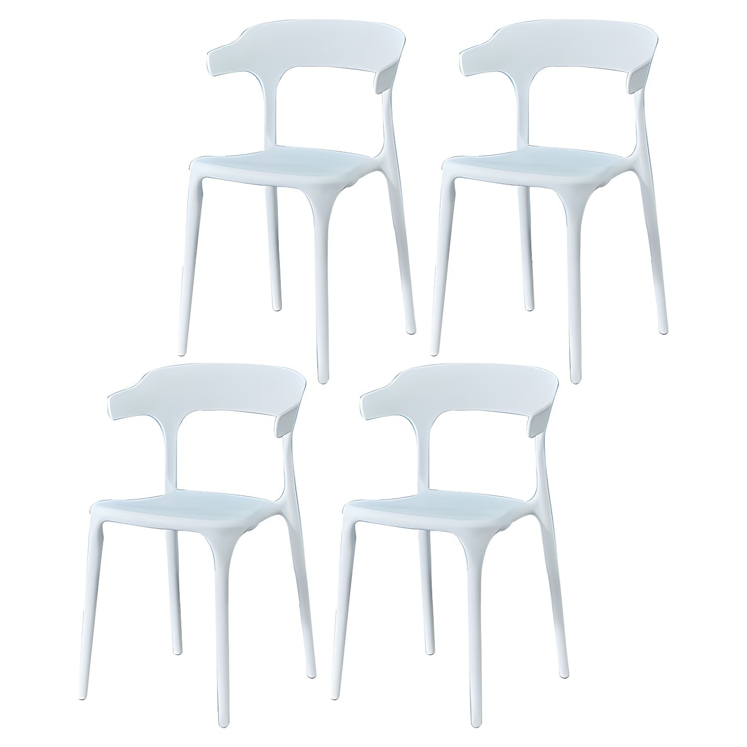 Glam Plastic Side Chair Matte Finish Open Back Dining Chair for Dinning Room thumbnail 14