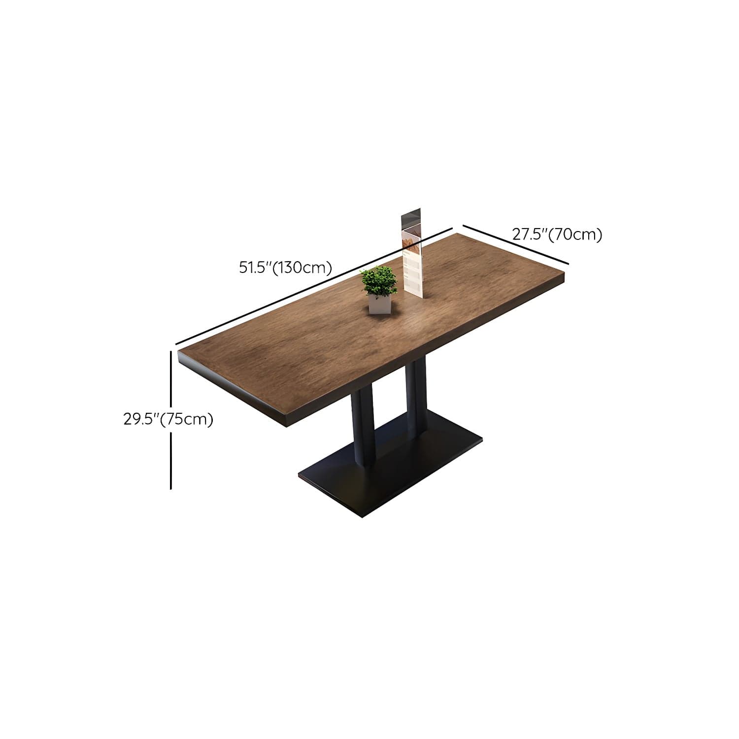 Metal Industrial Pedestal Dining Table Wood Top Table for Kitchen and Dining Room thumbnail 17