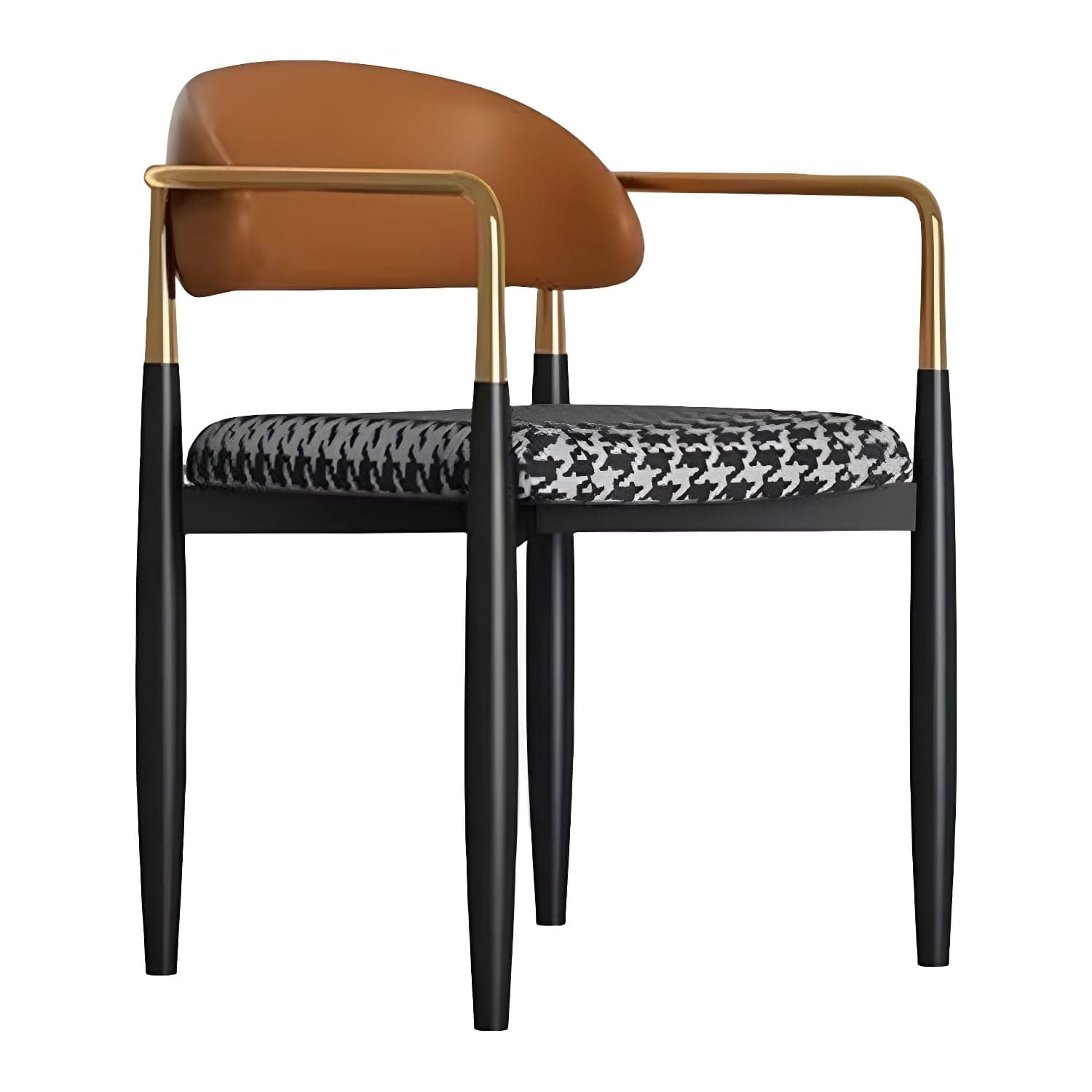 Upholstered Dining Chair Glam Style Open Back Dining Armchair for Indoor thumbnail 3