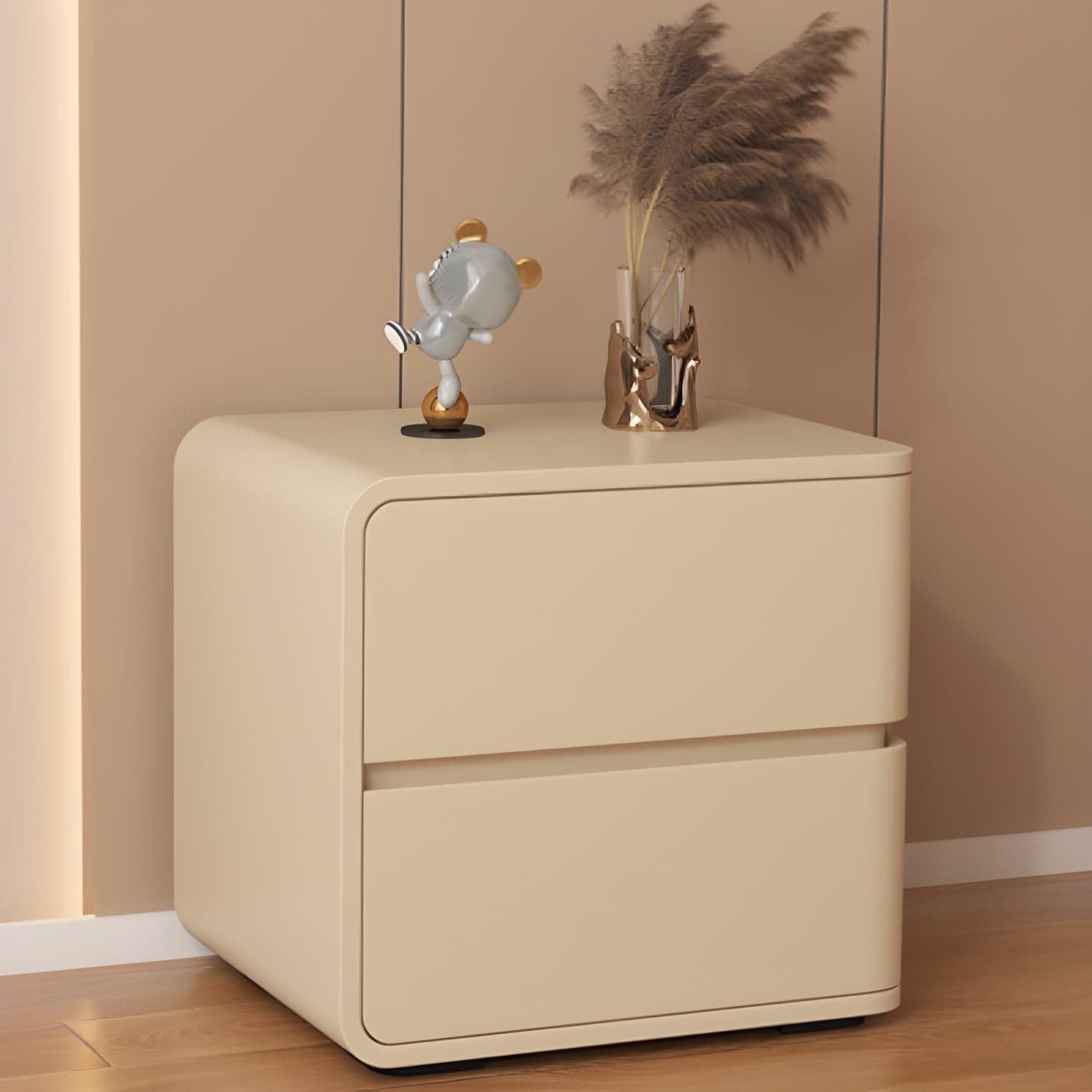 Contemporary Drawer Storage Bedside Cabinet Pine Accent Table Nightstand for Bedroom thumbnail 5