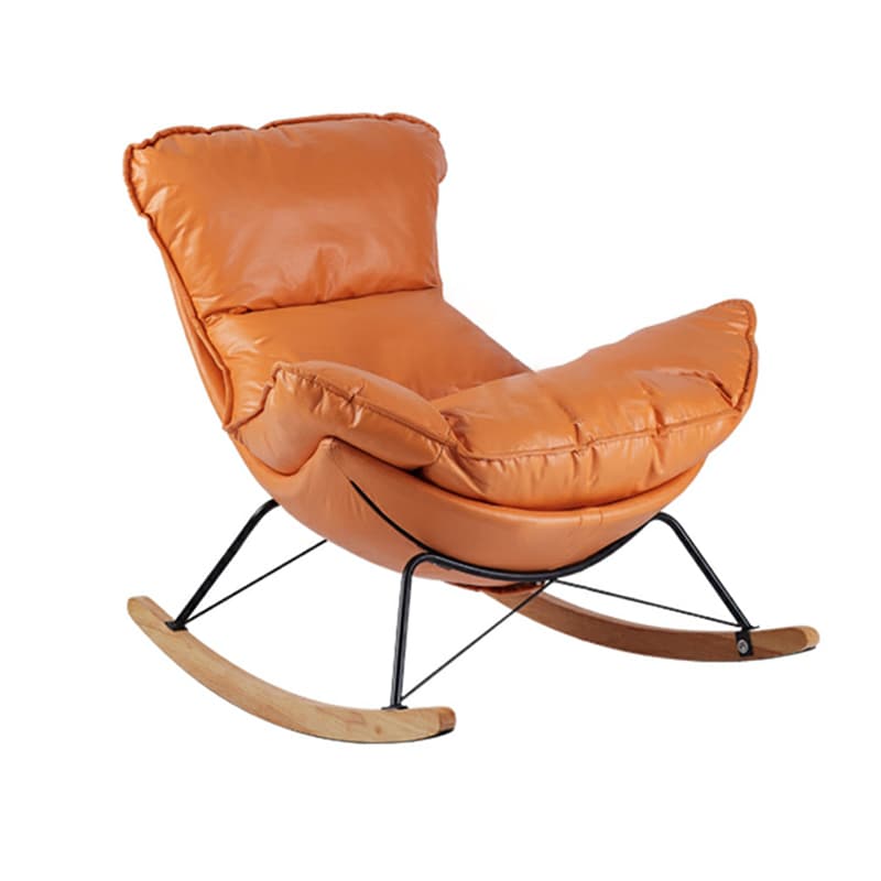Comfortable Upholstered Rocking Chair with Solid Wood Frame for Modern Home Decor thumbnail 12