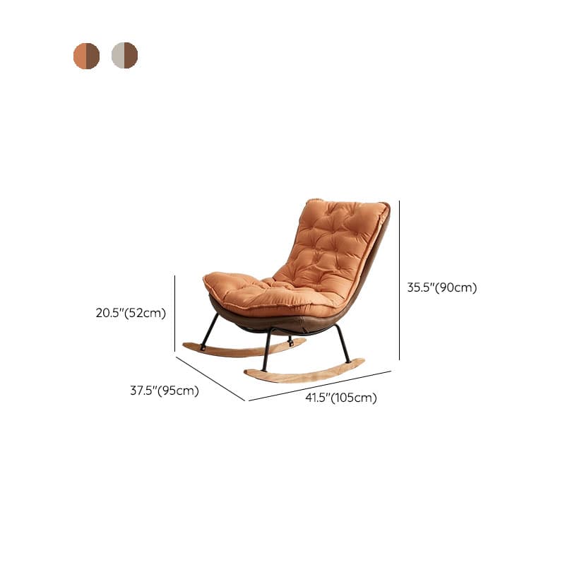 Modish Sand Ash Upholstered Rocking Accent Chair with Spindle Back and Stain Resistant thumbnail 21