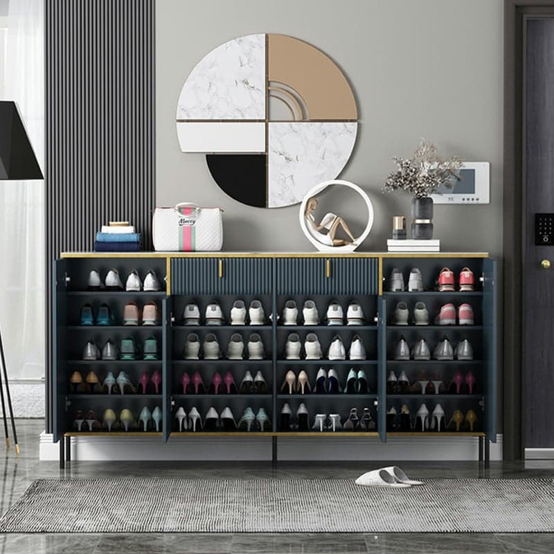 Free Standing Stone Wet-resistant Utility Storage Cabinet with 12 Interior Shelves & 3 Cabinets Living Room thumbnail 8